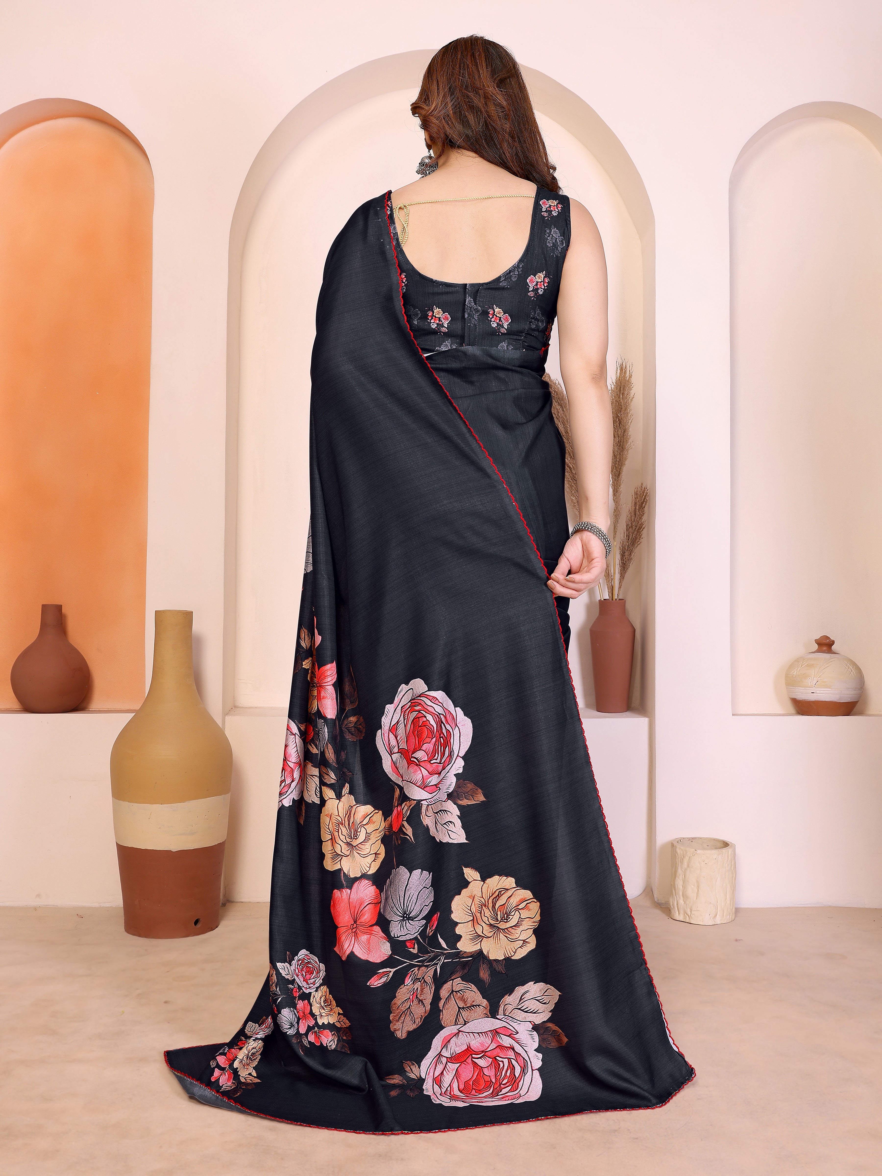 Black Manipuri Silk Saree