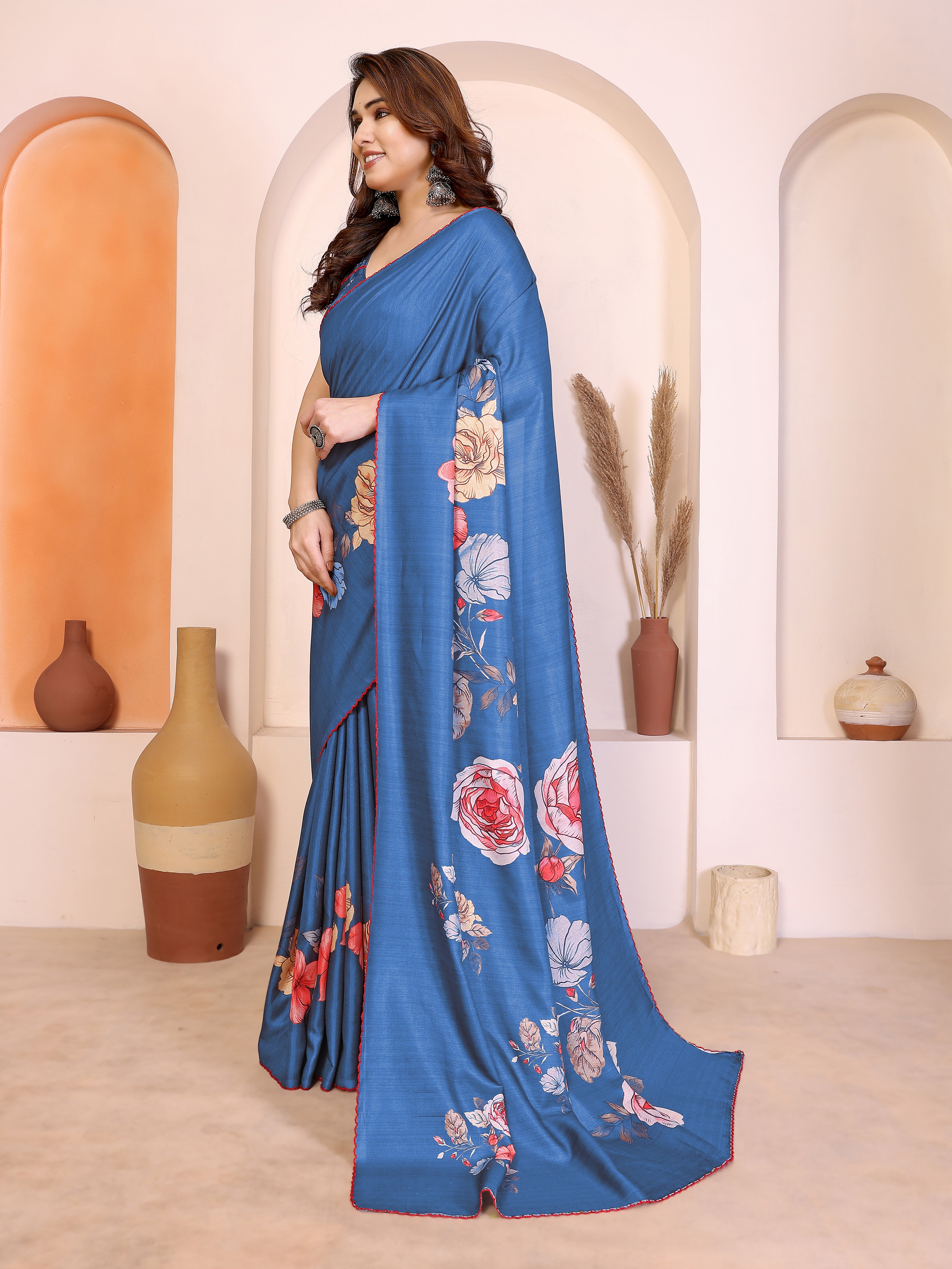 Blue Manipuri Silk Saree
