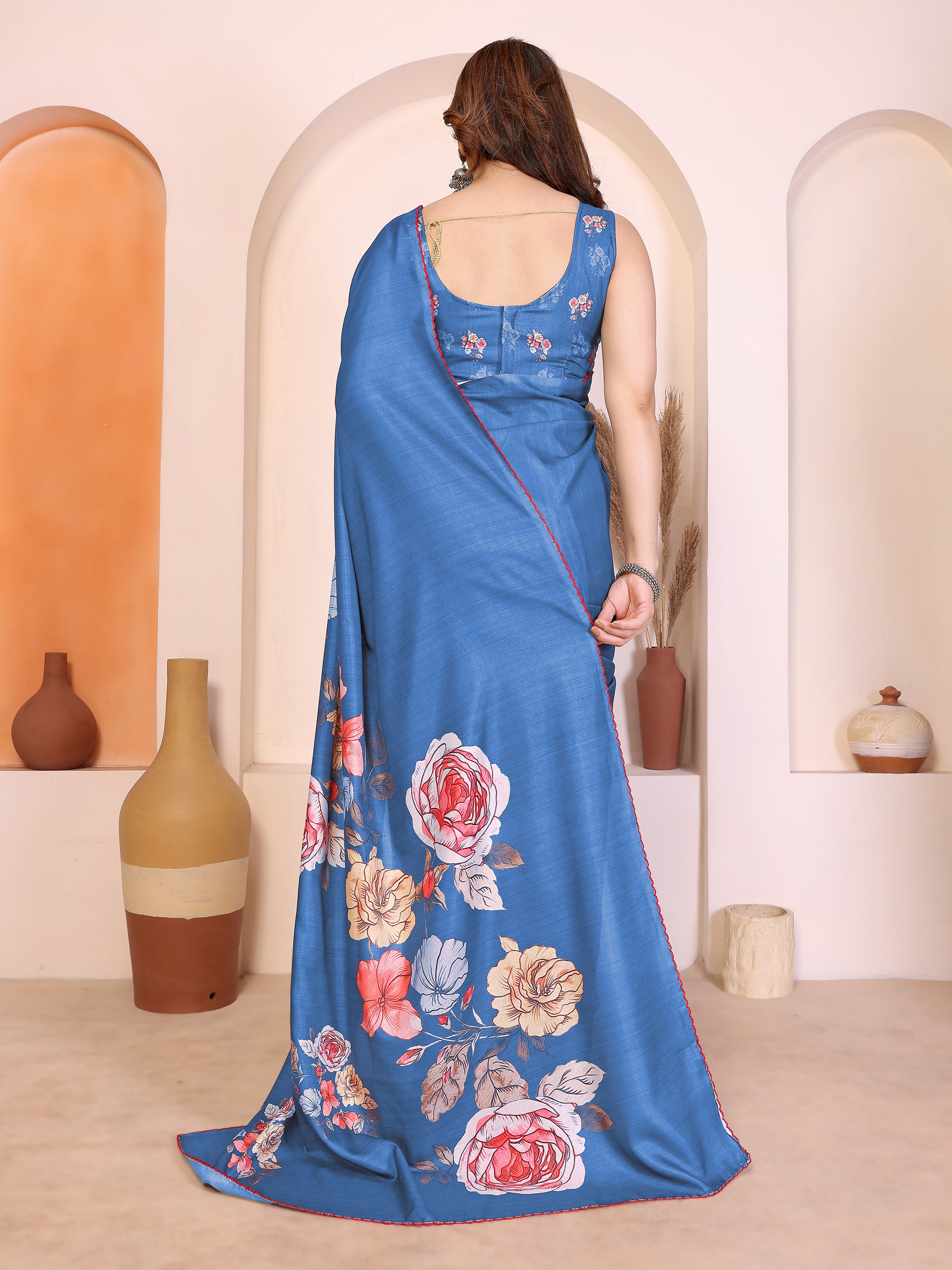 Blue Manipuri Silk Saree
