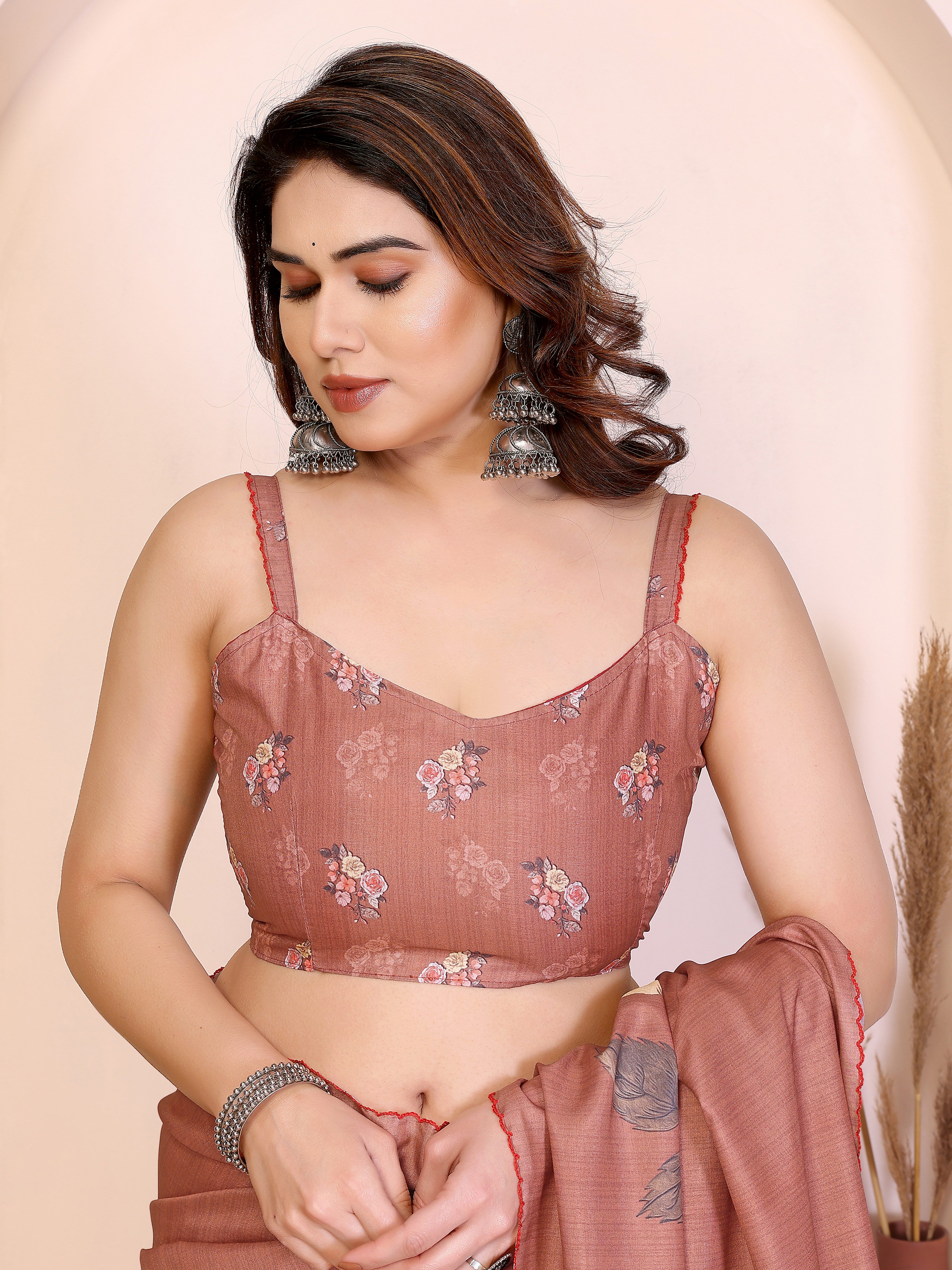 Brown Manipuri Silk Saree