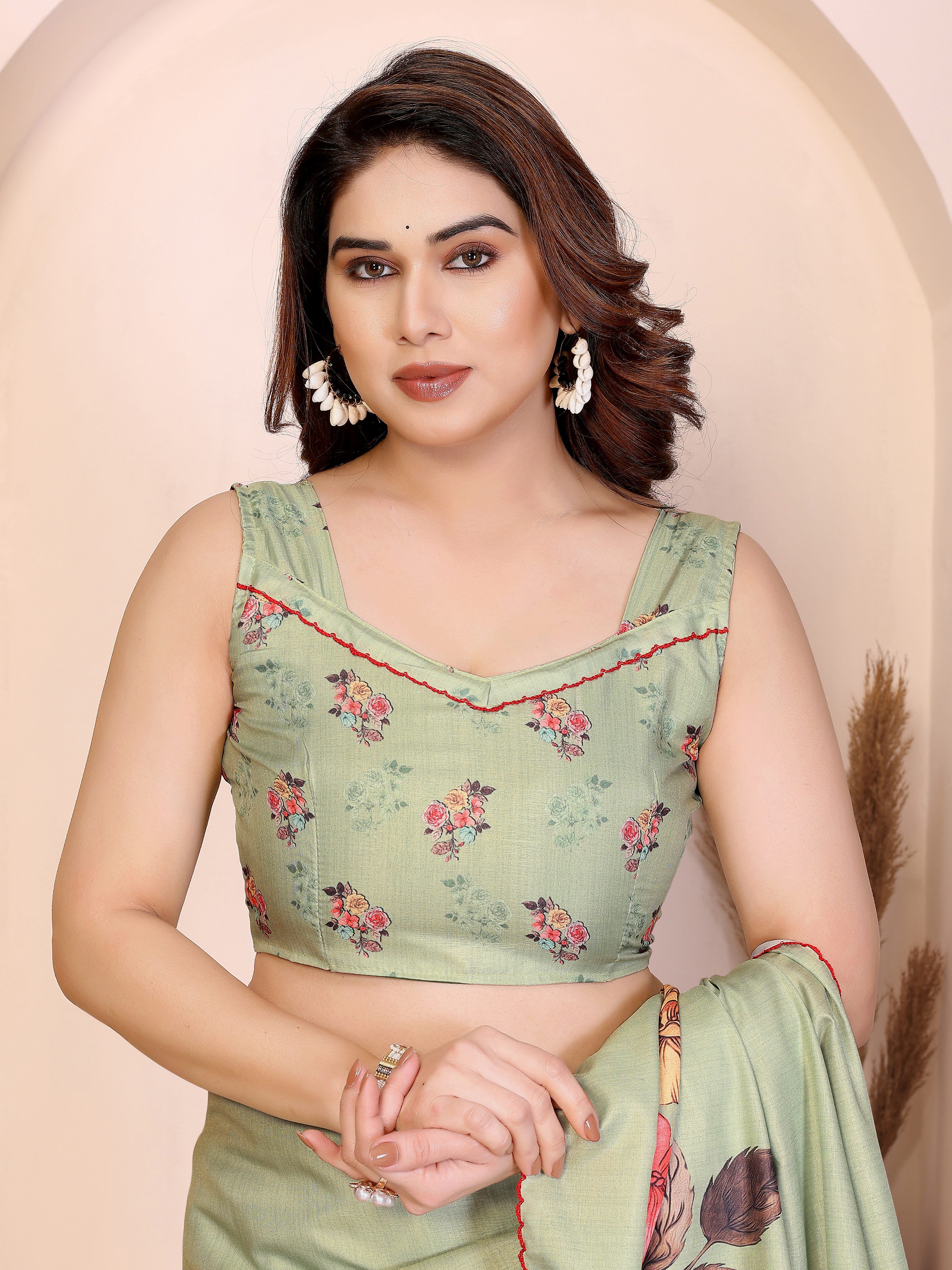 Pista Manipuri Silk Saree