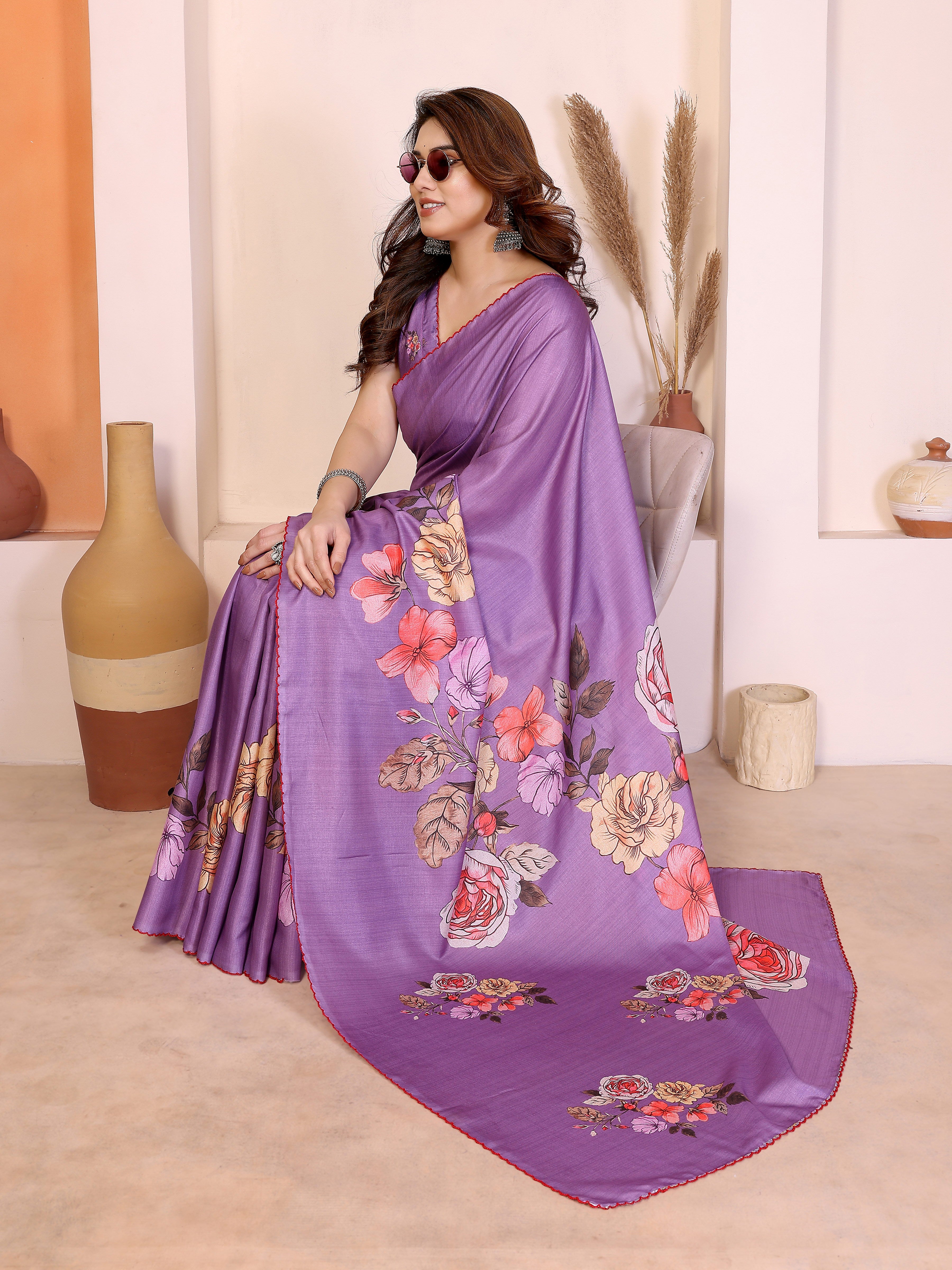 Purple Manipuri Silk Saree