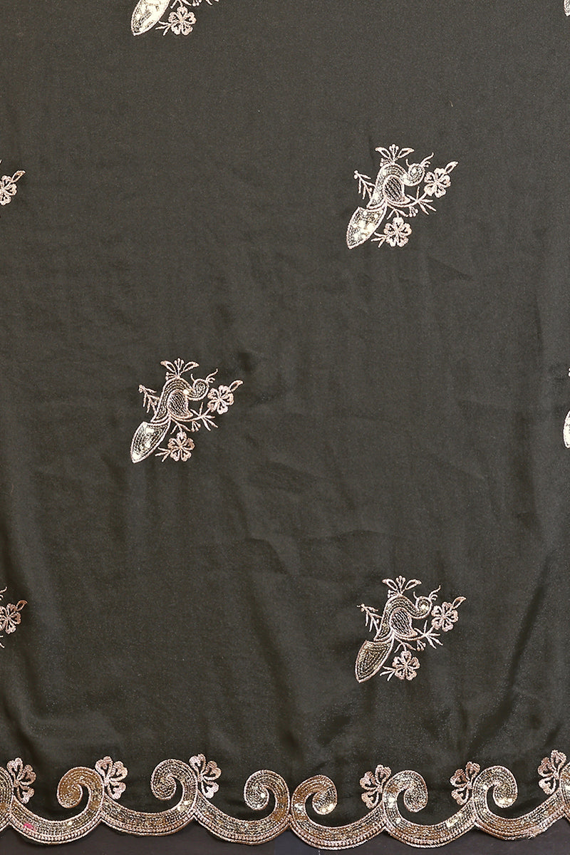 Mehendi Star Georgette Embroidered Saree