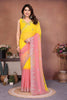 Yellow Georgette Embroidered Saree