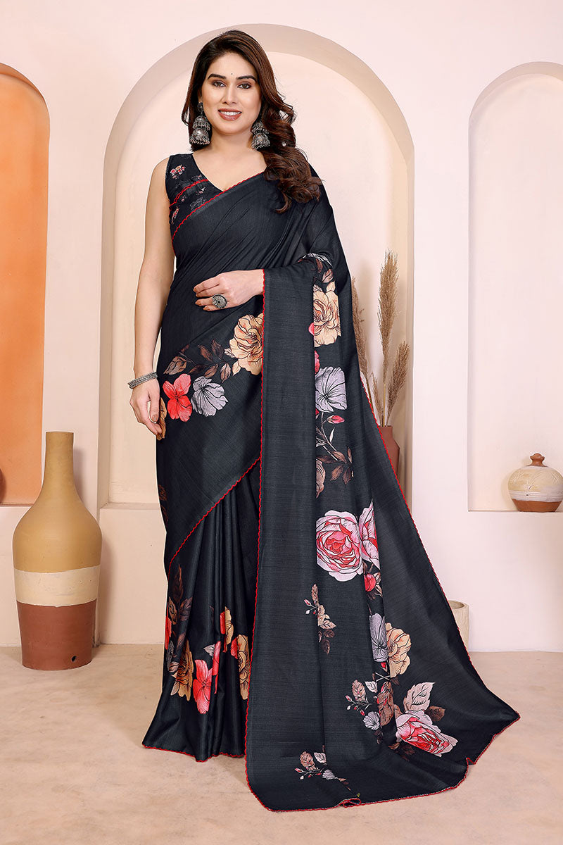 Black Manipuri Silk Saree