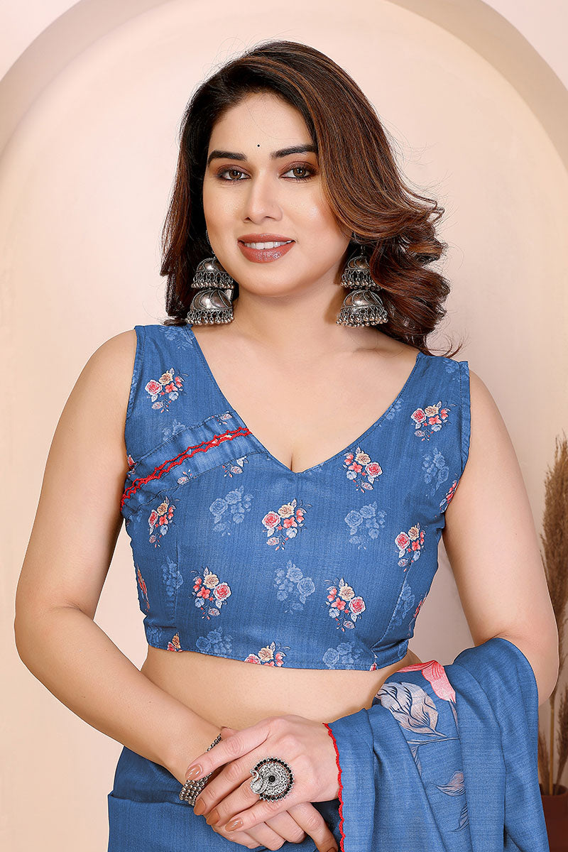 Blue Manipuri Silk Saree