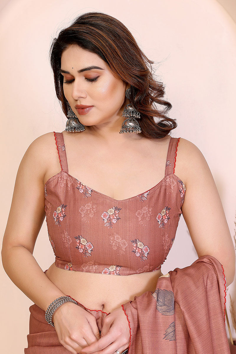 Brown Manipuri Silk Saree
