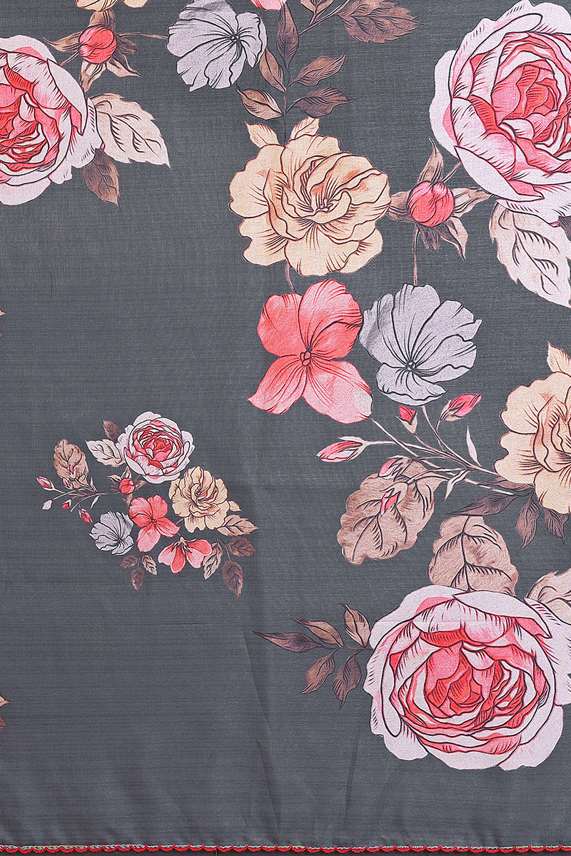 Grey Manipuri Silk Saree