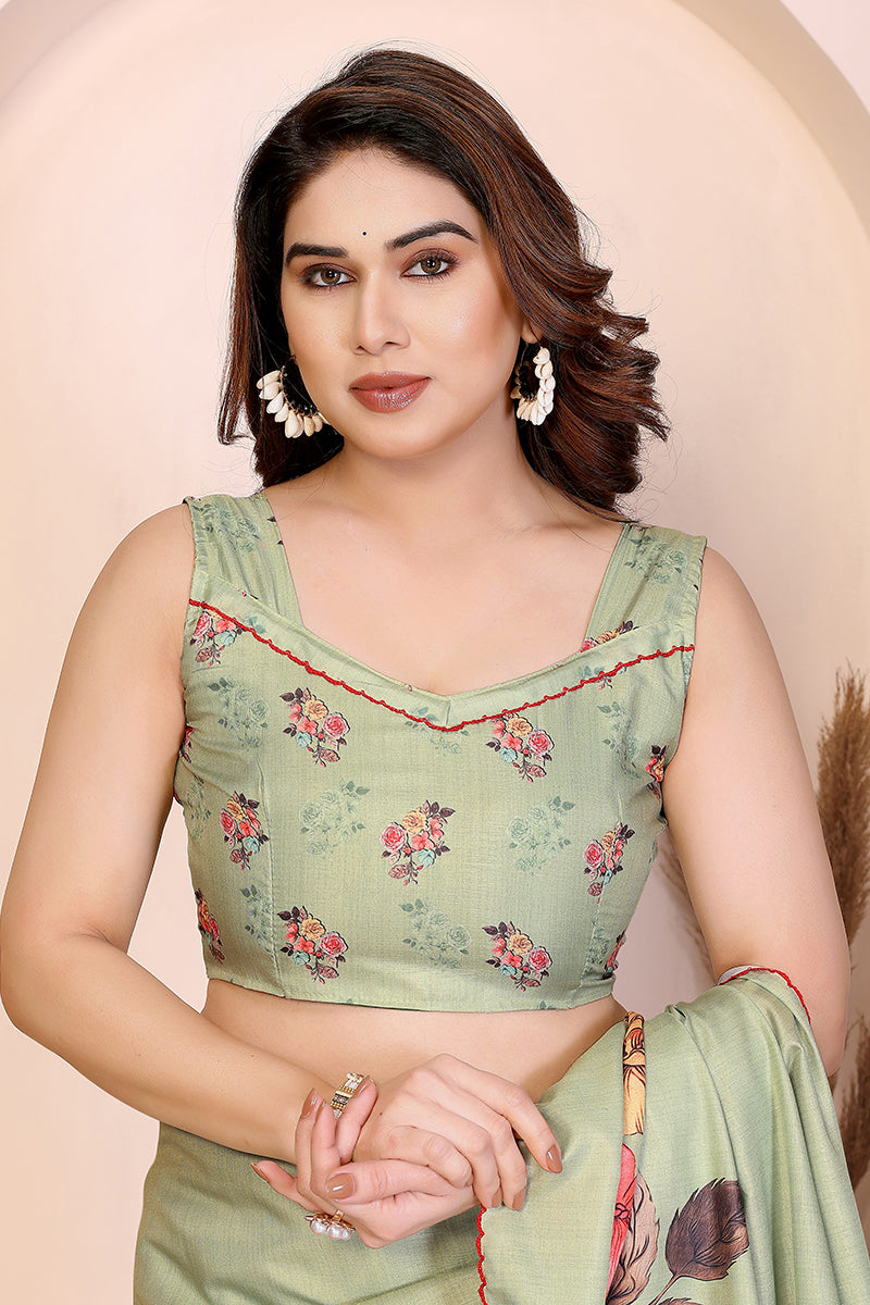 Pista Manipuri Silk Saree