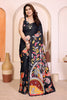 Black Kalamkari Printed Saree