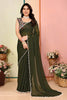 Green Striped Georgette Saree