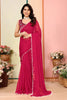 Pink Striped Georgette Saree