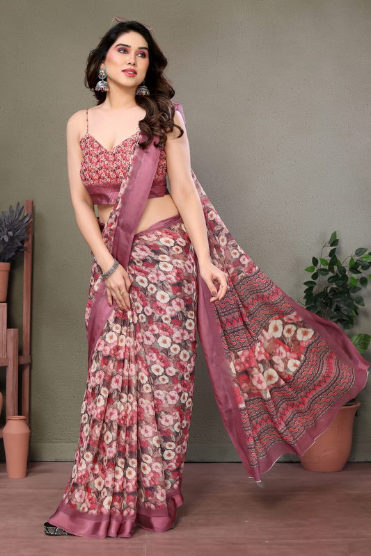 Bright Moss Casual Wear Saree