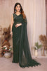 Dark Green Plain Georgette Saree