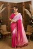 Dark Pink Toned Georgette Saree