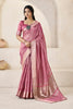 Dusky Pink Linen Cotton Saree