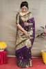 Wine Woven Silk Blend Saree