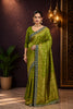 Olive Green Sequence Lace Work Kanjivaram Saree
