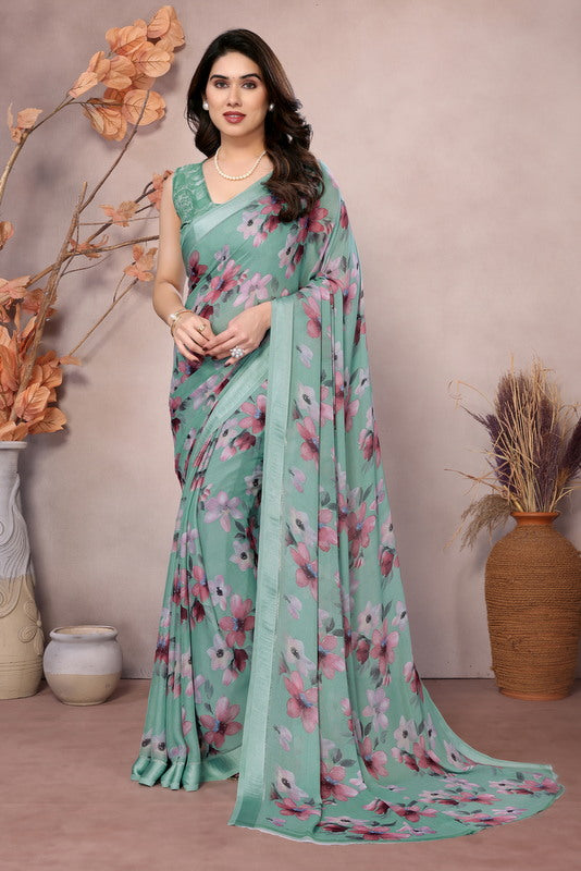 Bright Moss Casual Wear Saree