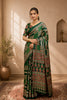 Green Ajrakh Semi Gaji Silk Saree