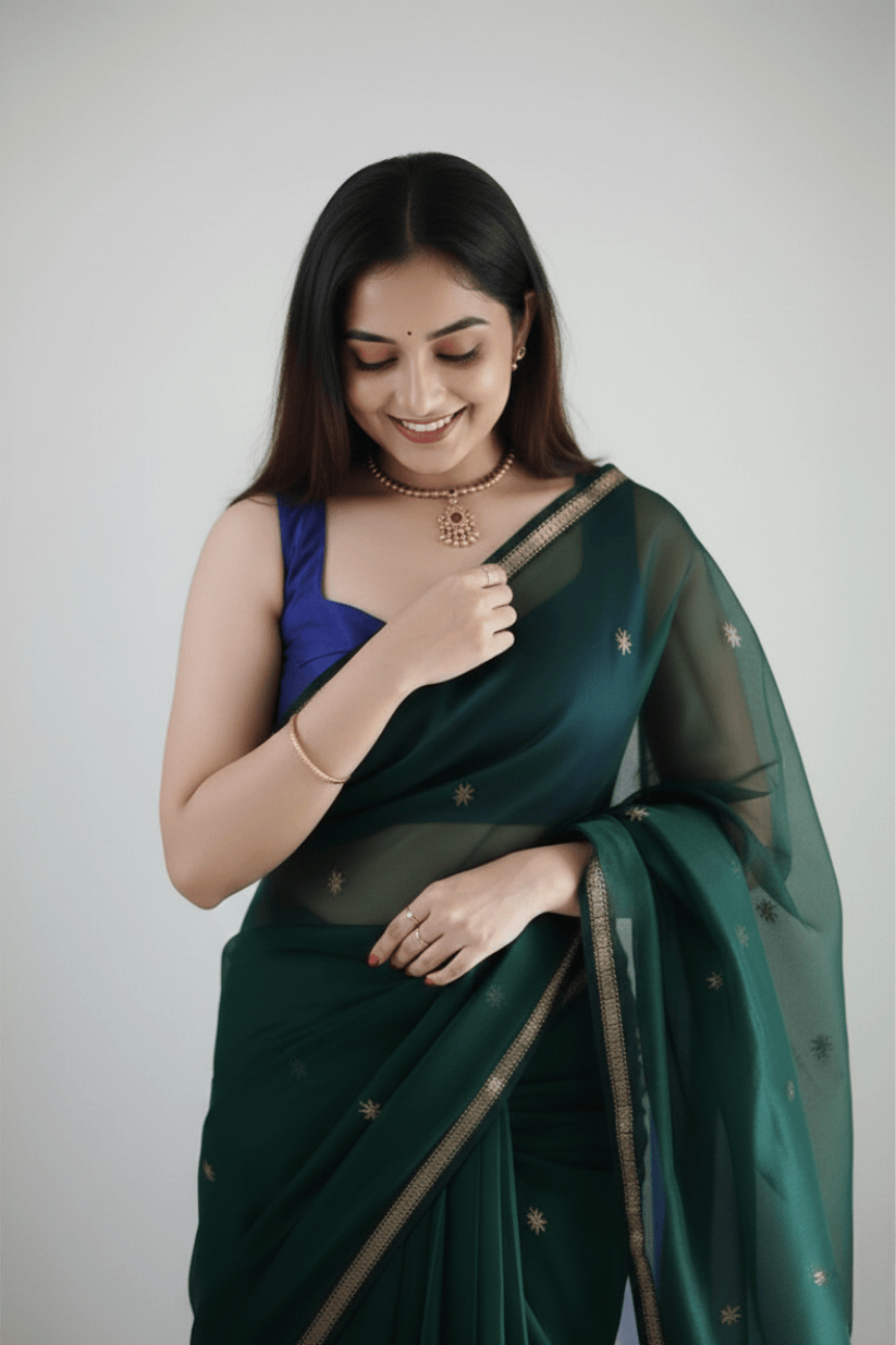 Green Cotton Silk Saree