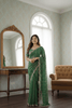 Green Fendi Satin Embroidery Saree