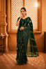 Green Foil Printed Georgette Saree