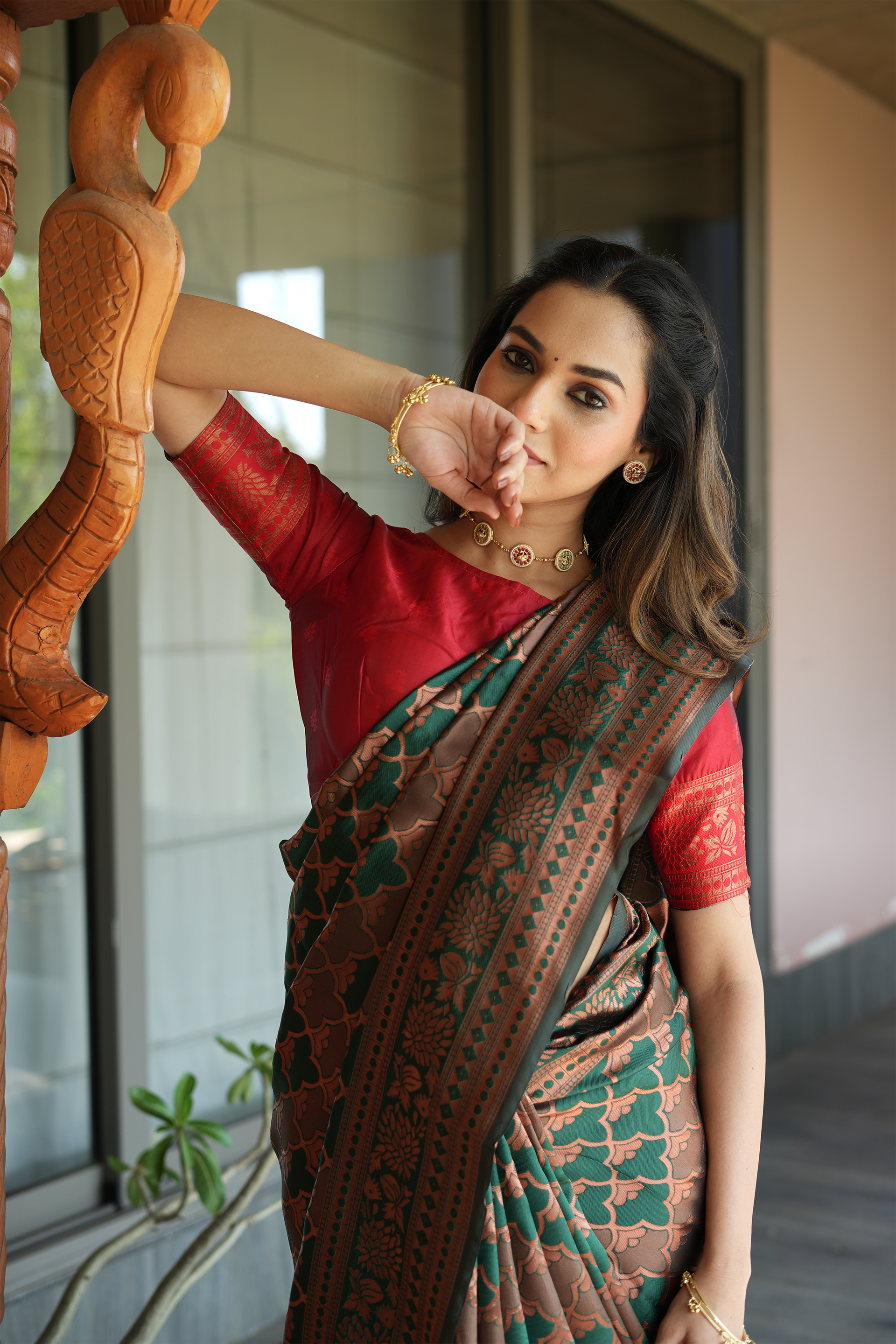 Green Woven Banarasi Silk Saree