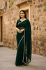 Green Mirror Lace Georgette Saree