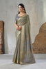 Grey Linen Cotton Zari Border Saree