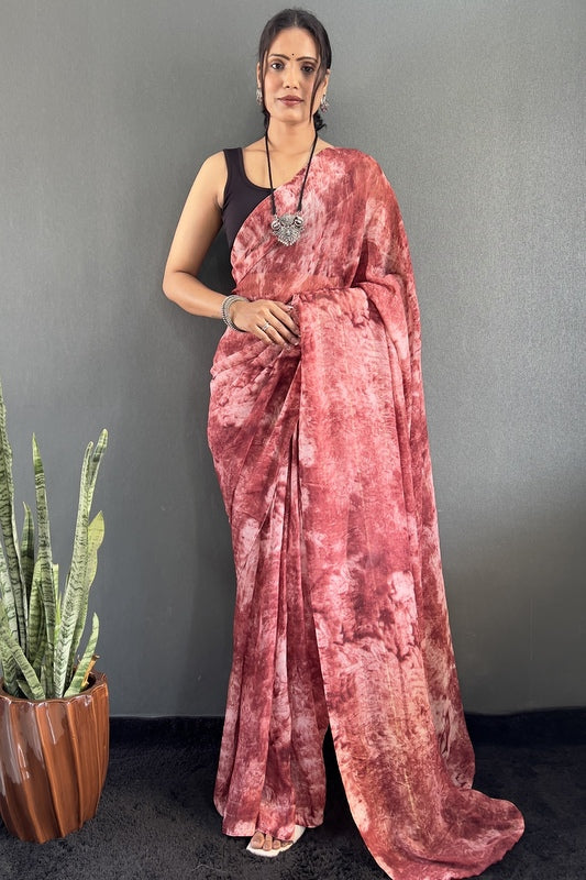 Rangoli Silk  with Banlogri silk Blouse Ready To Wear Saree