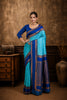 Light Blue Narayan Border Silk Blend Saree