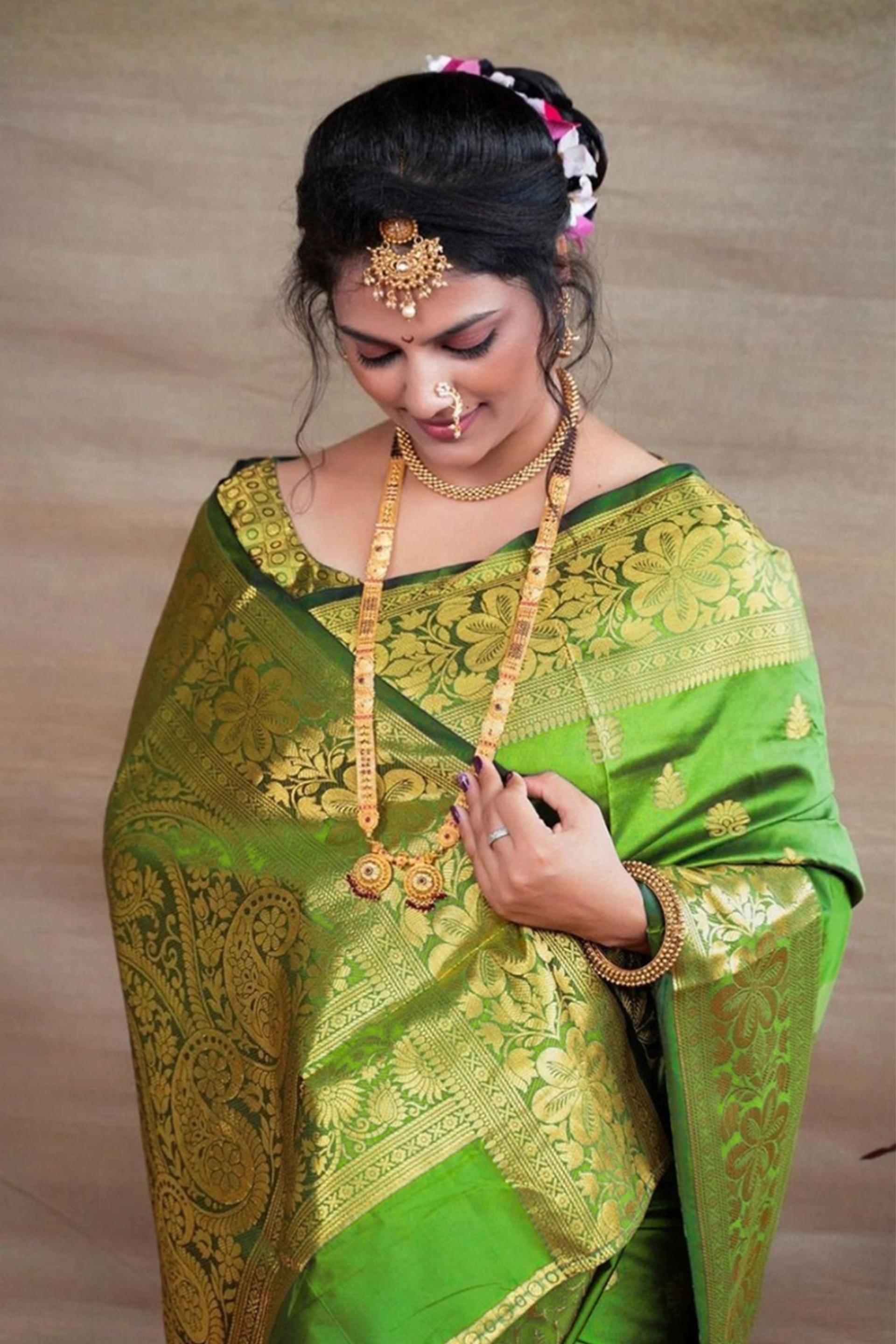 Light Green Woven Silk Blend Saree