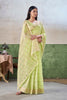 Lime Green Linen Cotton Saree