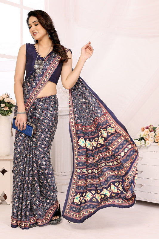 Silk Crepe Casual Wear Saree