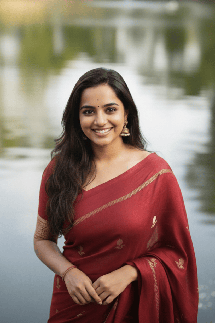 Maroon Khadi Silk Saree