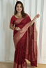 Maroon Silk Woven Banarasi Saree