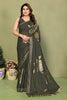 Mehendi Foil Printed Georgette Saree