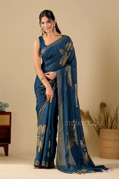 Morpich Foil Printed Georgette Saree