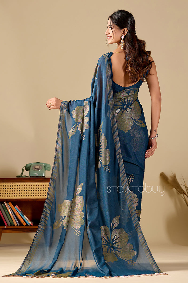 Morpich Foil Printed Georgette Saree