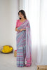 Multi Color Printed Mirror Work Georgette Saree