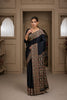 Black Ajrakh Printed Silk Saree