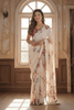 Off White Printed Georgette Saree