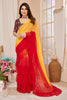 Orange Georgette Ruffled Saree
