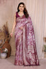 Purple Cotton Blend Jacquard Zari Saree