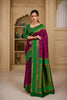 Dark Pink Narayan Border Silk Blend Saree