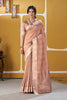 Peach Linen Cotton Saree