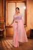 Pink Beaded Swarovski Georgette Fancy Saree