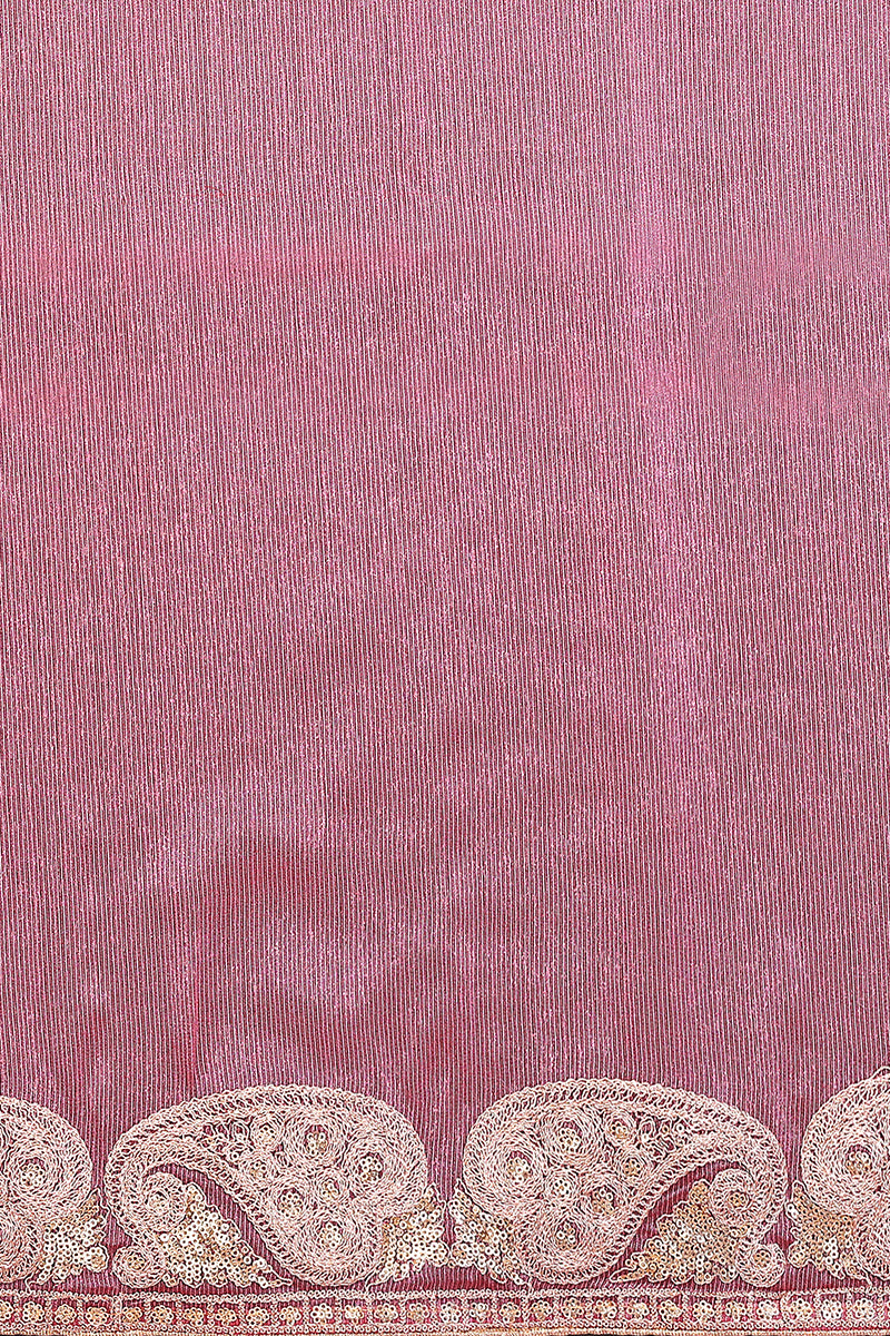 Pink Chiffon Embroidered Saree