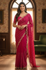 Pink Fendi Satin Embroidery Saree